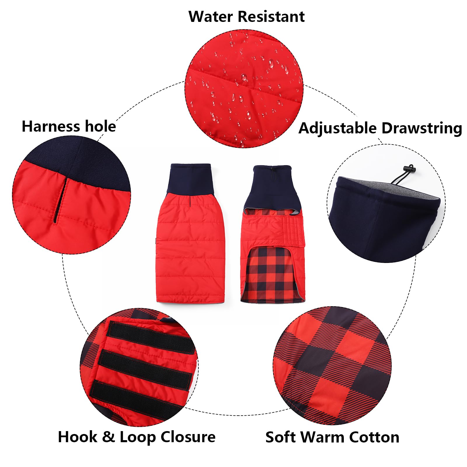 Dachshund dog coats sausage jacket fit for dachshunds corgi reversible dog winter coat padded cotton lining high collar dog suit in Autumn Winter - Image 4