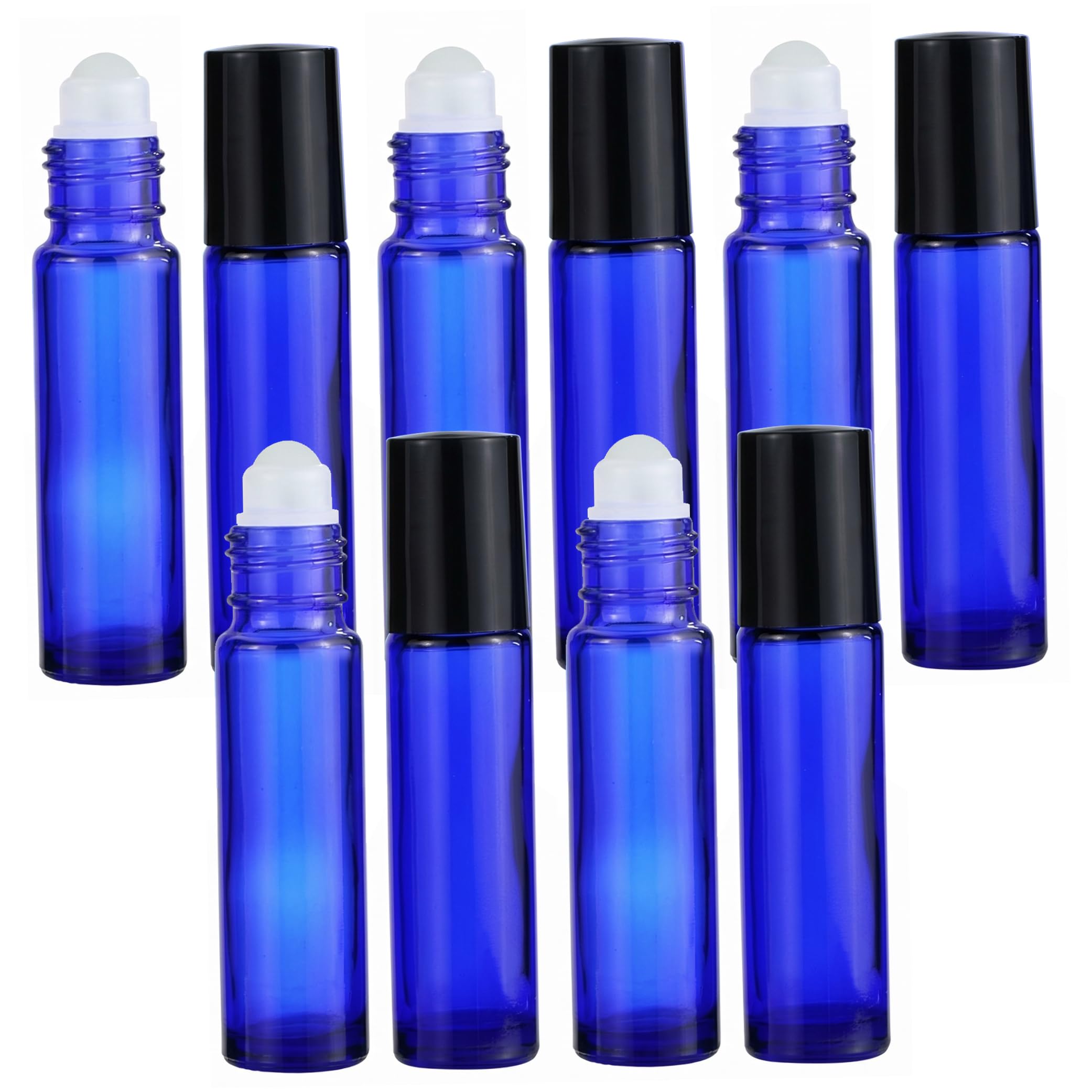 Bemonew Glass Roller Bottles, 10 Pack Refillable Roller Ball Applicators Empty Rollerball Bottles For Oils, 10ml