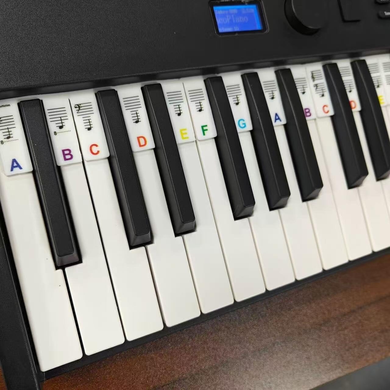 88 Keys Silicone Piano Note Labels, Reusable No Glue Piano Keyboard Stickers, Removable Colorful Music Key Guide for 61/88 Key Keyboard Piano Beginners Kids
