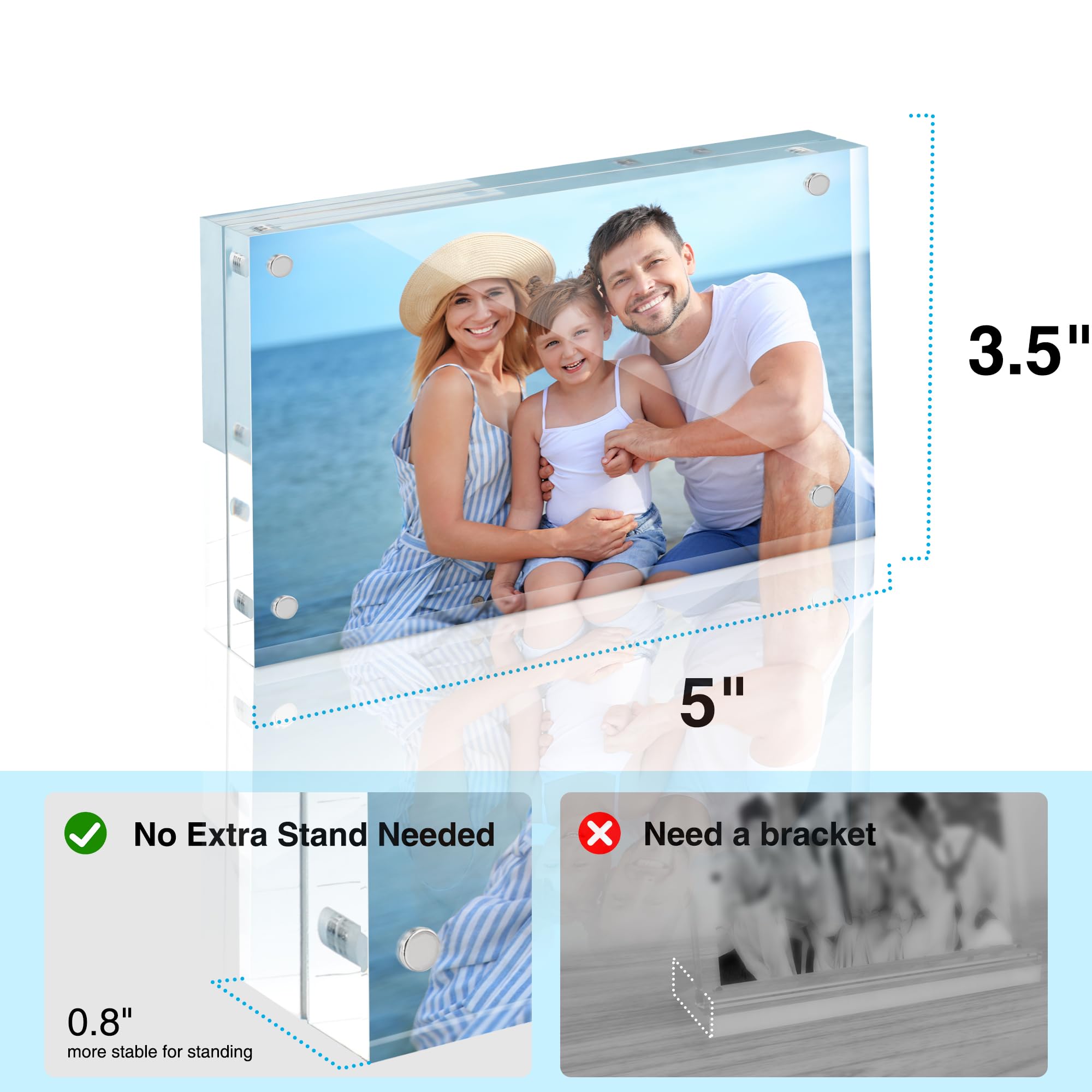 Amazon.com - HOUSE DAY Acrylic Picture Frames 3.5x5,1Pack Magnetic