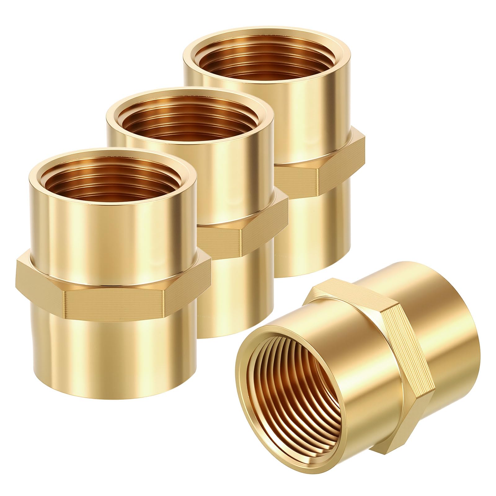 Lot de 4 adaptateurs FeMale vers FeMale - 2,5 cm FNPT x 2,5 cm FNPT - Raccord de tuyau à tête hexagonale pour automobile, transfert de fluide, jardinage domestique, traitement de l'eau