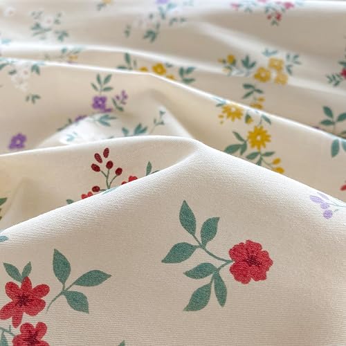 Miniatura 5 de EAVD Juego de funda de edredón de algodón, tamaño King, juego de funda de edredón floral colorido con 2 fundas de almohada, patrón reversible, funda