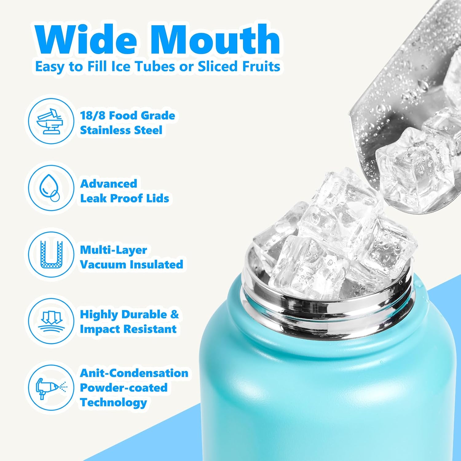Insulated Water Bottle with Lid & Boot & Stickers, 32 oz image 5