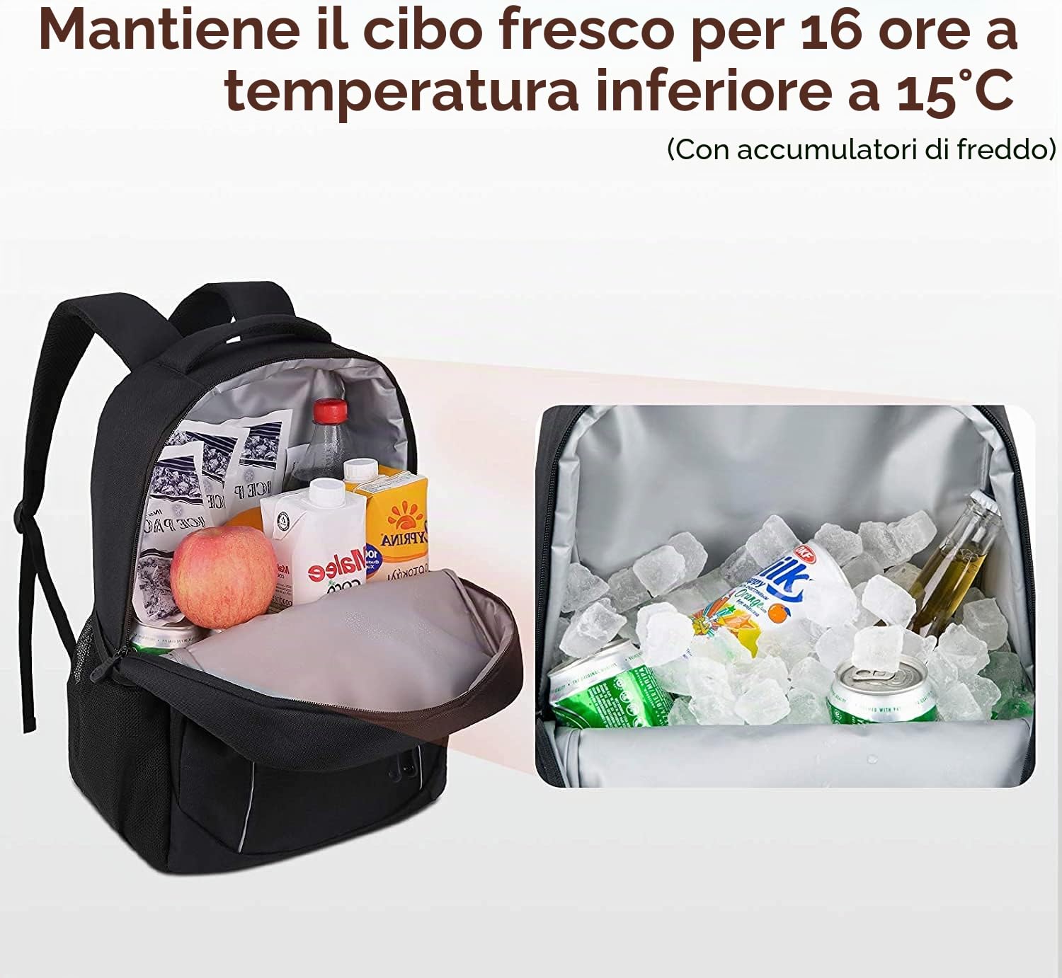 TOURIT Borsa Termica Zaino Termico Frigo 25 lattine Porta Pranzo per PIC-nic/All'aperto/Eventi Sportivi/Campeggio/Barbecue