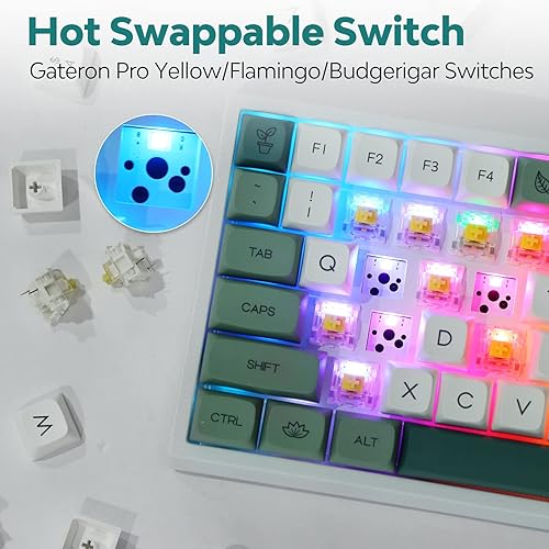 Miniatura 3 de EPOMAKER EP84 - Teclado mecánico para juegos con cable actualizado al 75 RGB intercambiable en caliente 24GHzBluetooth 50USB-C con software