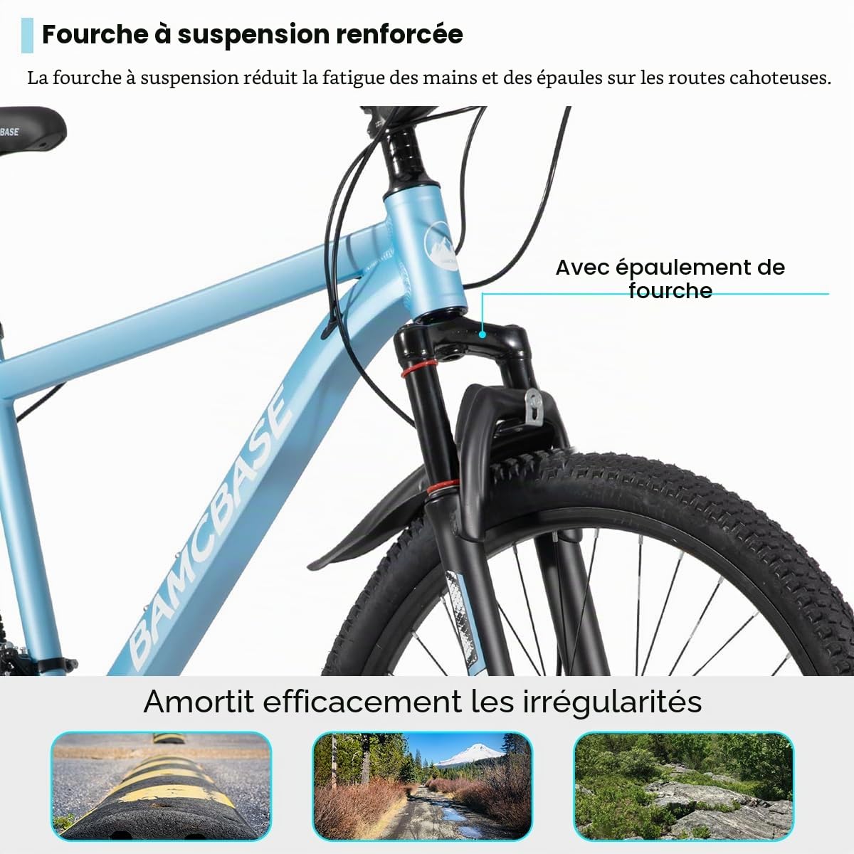 Hiland 26" 27,5" VTT pour homme et femme avec cadre en aluminium, 21 vitesses Hardtail Vélo pour adulte avec frein à disque, noir/bleu/vert/violet/blanc