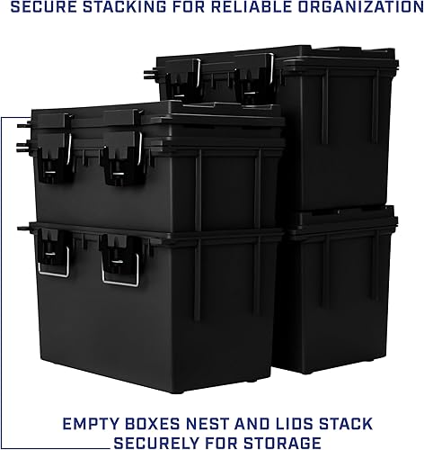 Miniatura 80 de Sheffield 12632 - Caja apilable para munición calibre .30, resiste al agua y al polvo, con cerradura y asa, para equipo de caza, suministros