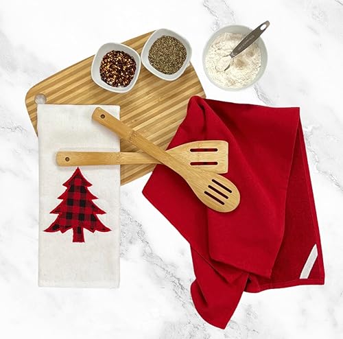 Vista 179 de Serafina Home Toallas de cocina navideñas navideñas: dos muñecos de nieve Be Jolly espiga y un muñeco de nieve bailarín, 3 piezas, tejido plano 100%