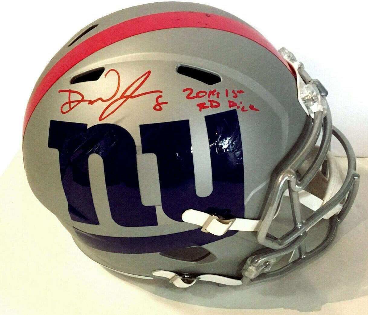 Daniel Jones Giants signed AMP Helmet FS 2019 1st Rd pick autograph Beckett BAS - Autographed NFL Helmets
