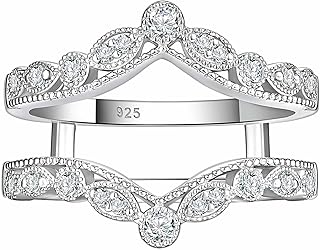 SHELOVES Vintage Style Ring Enhancers for Engagement Ring Adjustable Wedding Bands 925 Sterling Silver 5-10