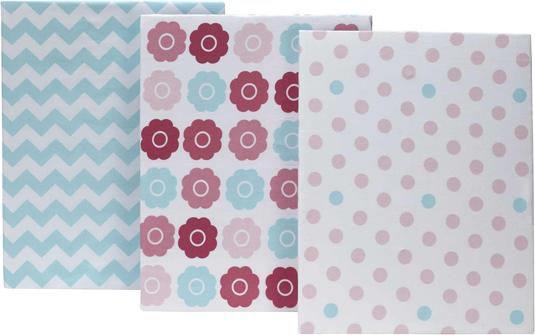 NoJoLittle Bedding 3 Piece Crib Sheet, Tickled Pink