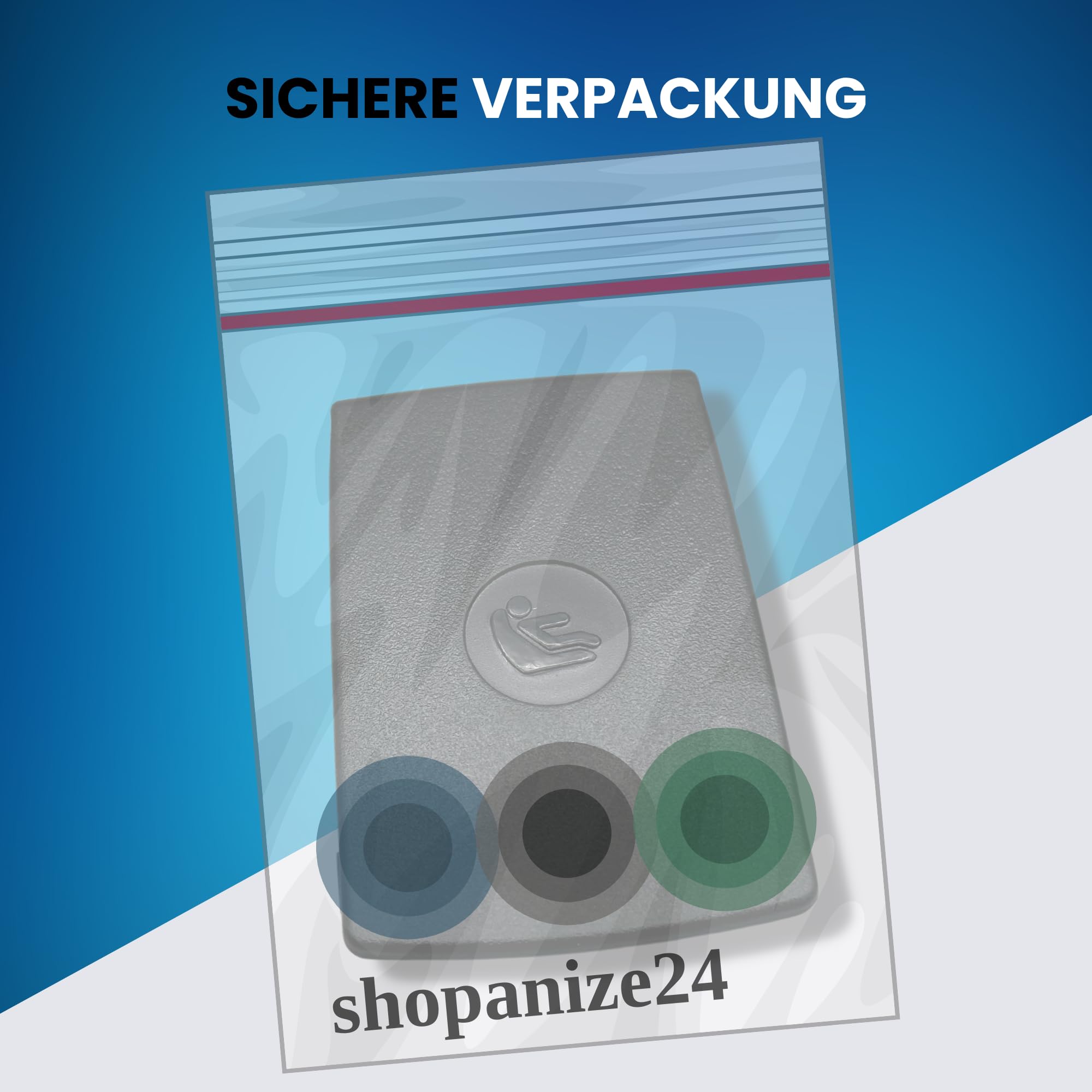 Premium ISOFix Abdeckklappe für BMW - Passgenau für 1er, 2er, 3er, 4er und X1 Modelle - OE-Qualität (E81, E90, F20, F30) (Schwarz, 3 Stück)