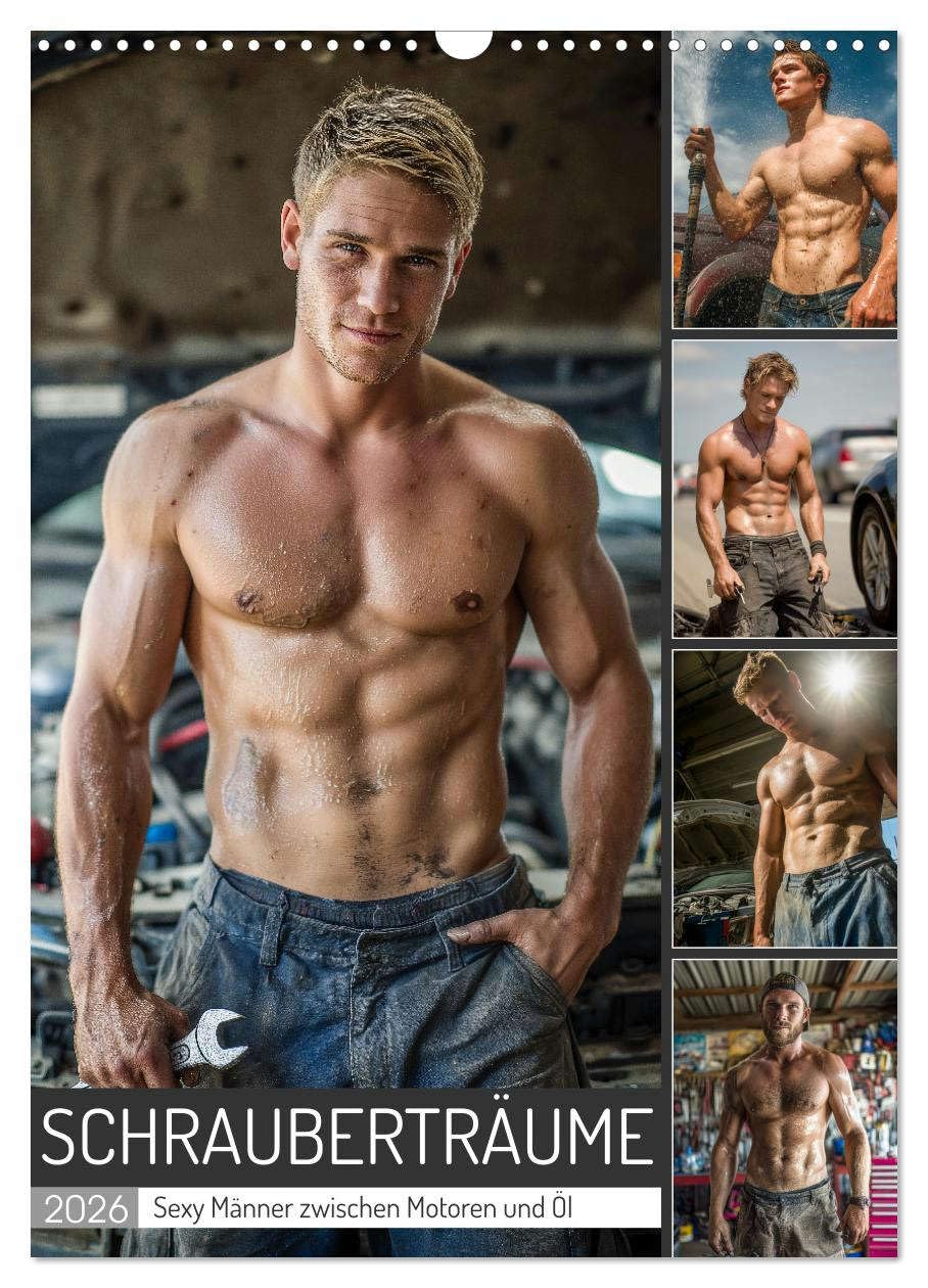 Screwdriver dreams - Sexy men between engines and oil UK-Version (Wall Calendar 2026 DIN A3 Portrait), CALVENDO 12 Month Wall Calendar โ image 1