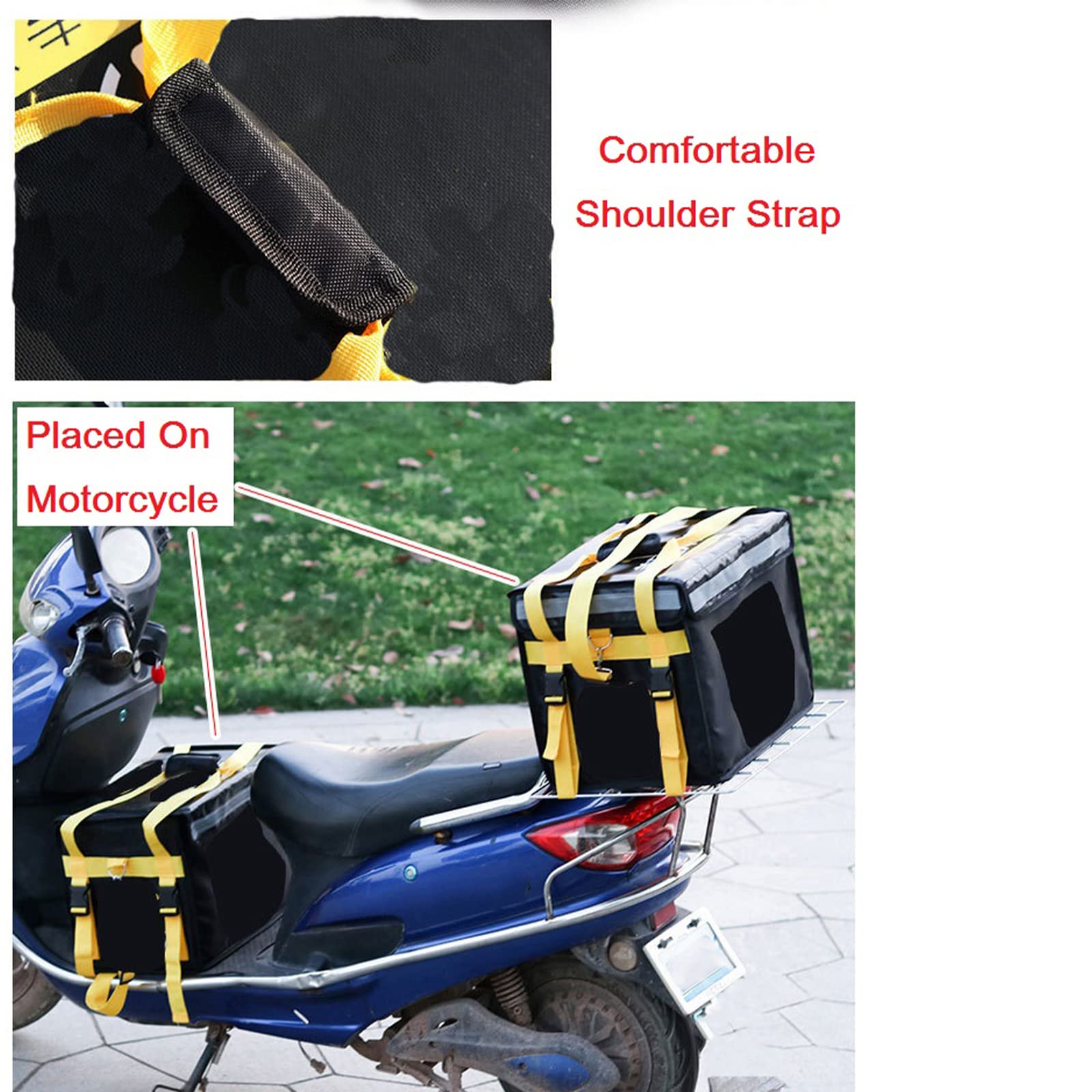 Caja de Mochila Grande para Llevar de 43L Incubadora de Entrega de Comida Rápida Aislada Bolsa Térmica Impermeable con Portavasos Correa para el Hombro