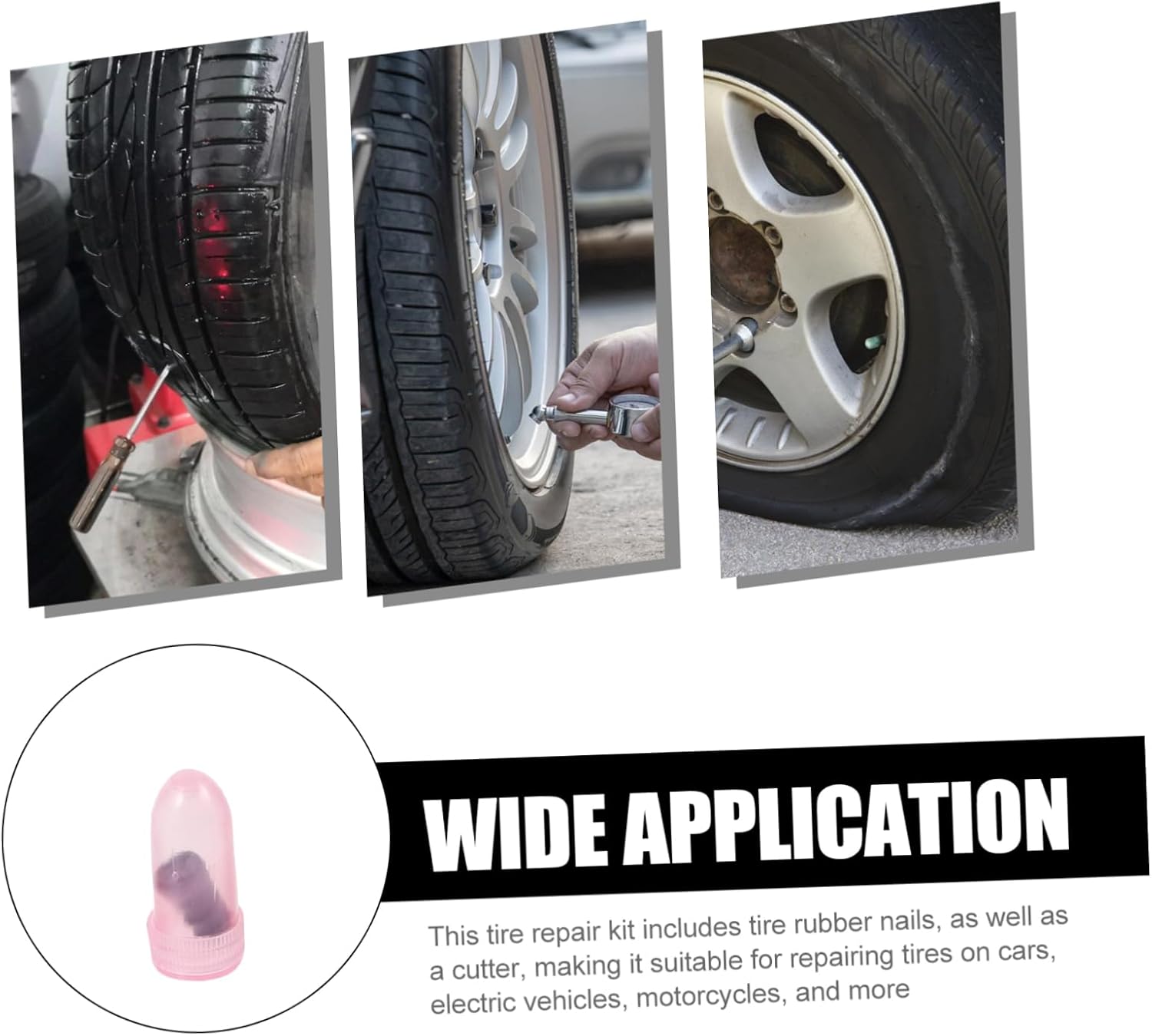 Zerodeko Tire Fix Kit Car Wheel Puncture Repair Screws Tire Repair Kit Plugs Nail