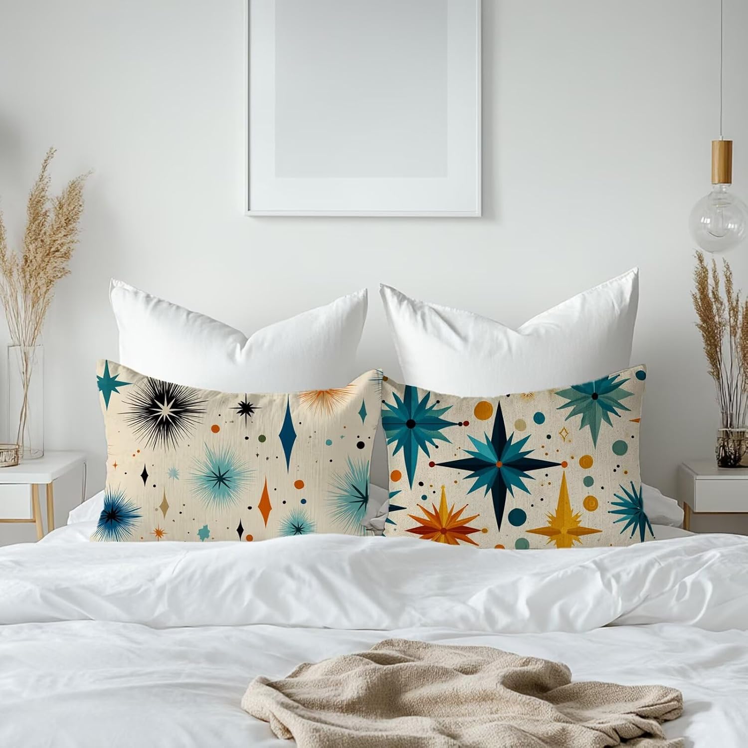 クッションカバー 70x90cm クリーム Pillow Case レトロ 長方形 おしゃれ ソファ背当て リネン 座布団カバー 隠