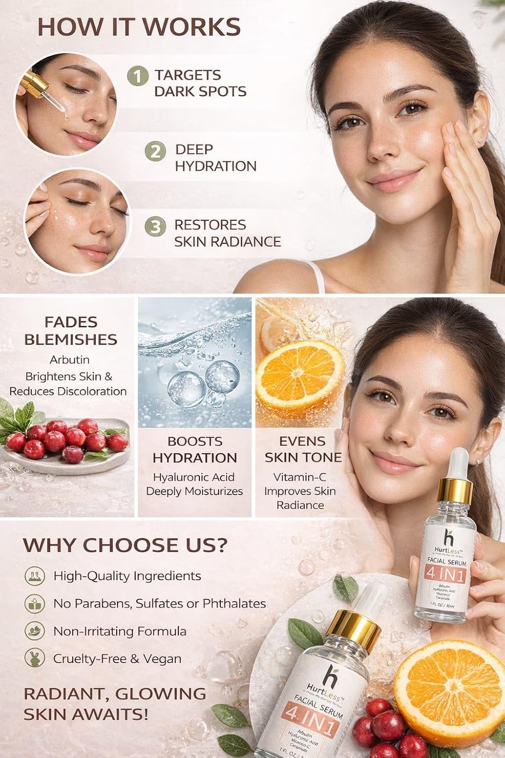 Hyaluronic Acid Face Serum with Niacinamide – Deep Hydration Serum for Dry & Sensitive Skin – Reduce Fine Lines – Fragrance Free, Paraben Free, Daily Use Skin Care - Image 7