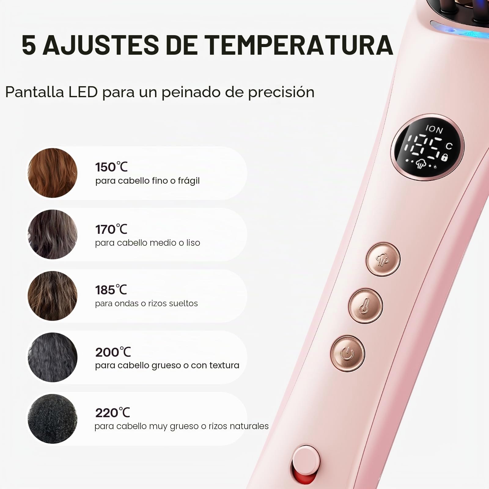 Wavytalk Cepillo alisador de vapor e iones, Planchas de Pelo 4 en 1 | Steambrush Pro reduce el daño por calor con vapor e iones, peinado rápido, brillo sin encrespamiento, voltaje dual, Rosa