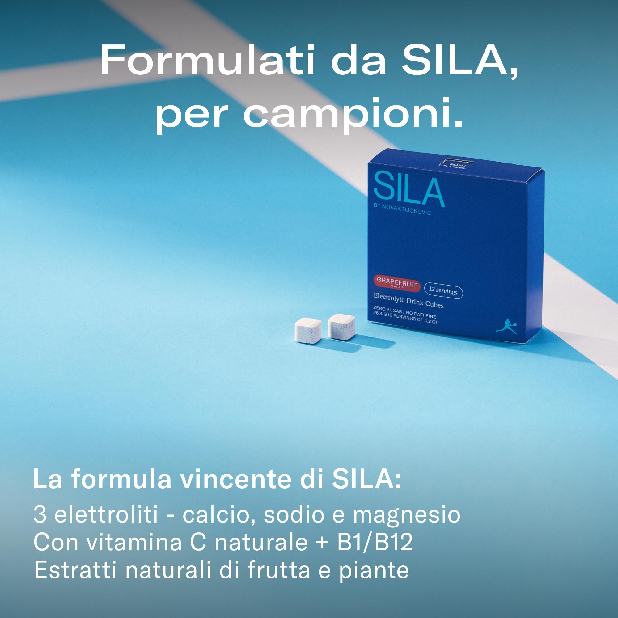 waterdrop® x SILA, Novak Djokovic - bevanda sportiva, elettroliti e vitamine, bevanda elettrolitica senza zucchero, rapida idratazione, 36 porzioni di polvere elettrolitica, 18 litri