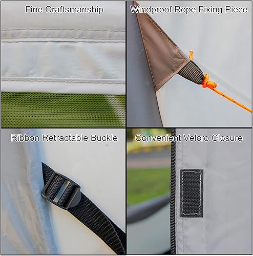 Miniatura 7 de Toldo inflable para automóvil, plegable, portátil, con bolsa de transporte, tela Oxford 210D, impermeable y protector solar, instalación rápida en 3