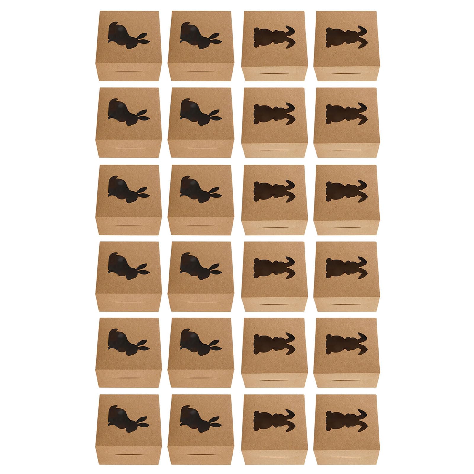 Tsophreniq Of 24 Random Easter Rabbits Window Gift Boxes Krafts Paper Box for Holidays Celebration and Party Gifts Random Gift Boxes