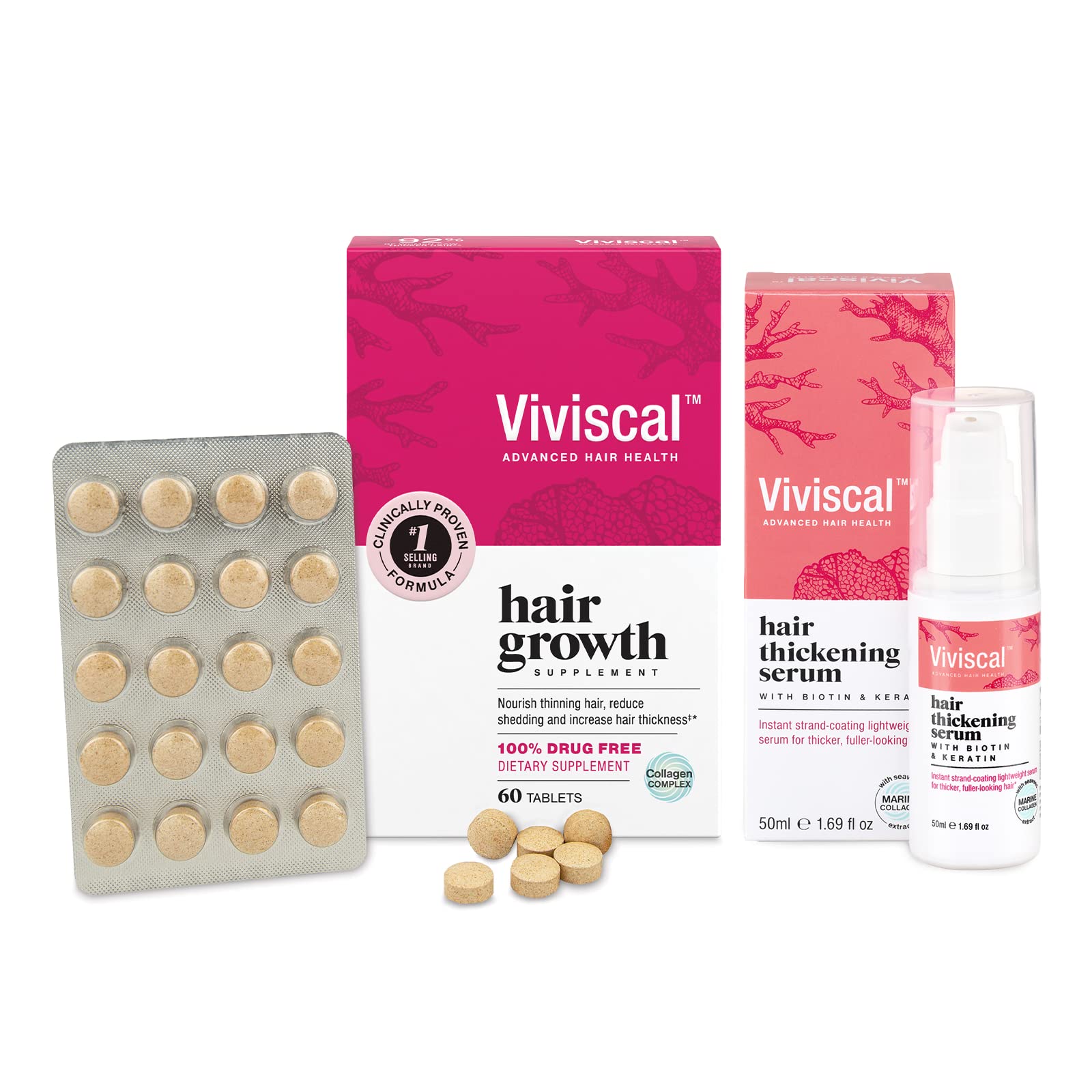 Viviscal Hair Growth Supplements For Women For Thicker, Fuller Hair, Nourishes Thinning & Loss, With Proprietary Collagen Complex, 60 Tablets, 1 Month Supply
