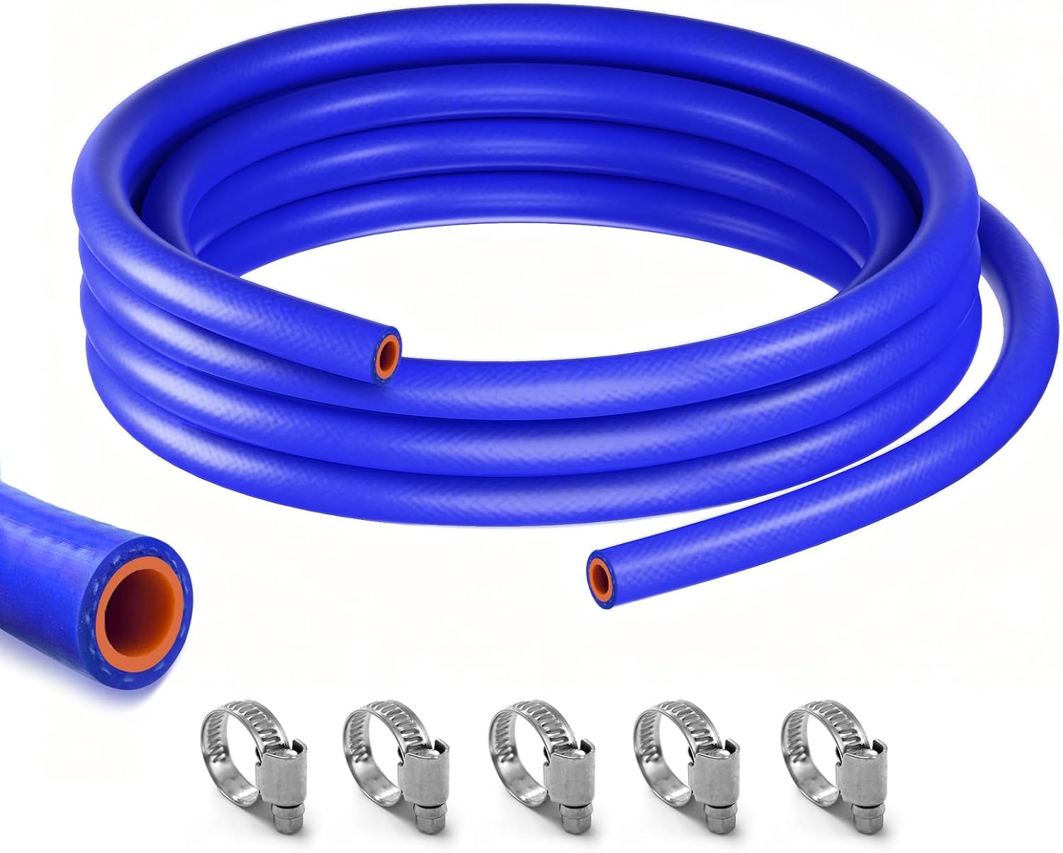 5/8"X10FT(ID:16MM) Silicone Heater Hose Blue and Red Coolant Radiator Vacuum Line, Reinforced High Temperature Reinforced 4MM Thick(0.16 In) (5/8" ID-10Ft(ID 16mm))