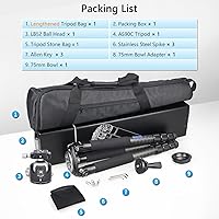 Vista 8 de Trípode de fibra de carbono AS90C con cabezal de bola de perfil bajo LB52 y bolsa de piedra ARTCISE Soporte de cámara profesional resistente