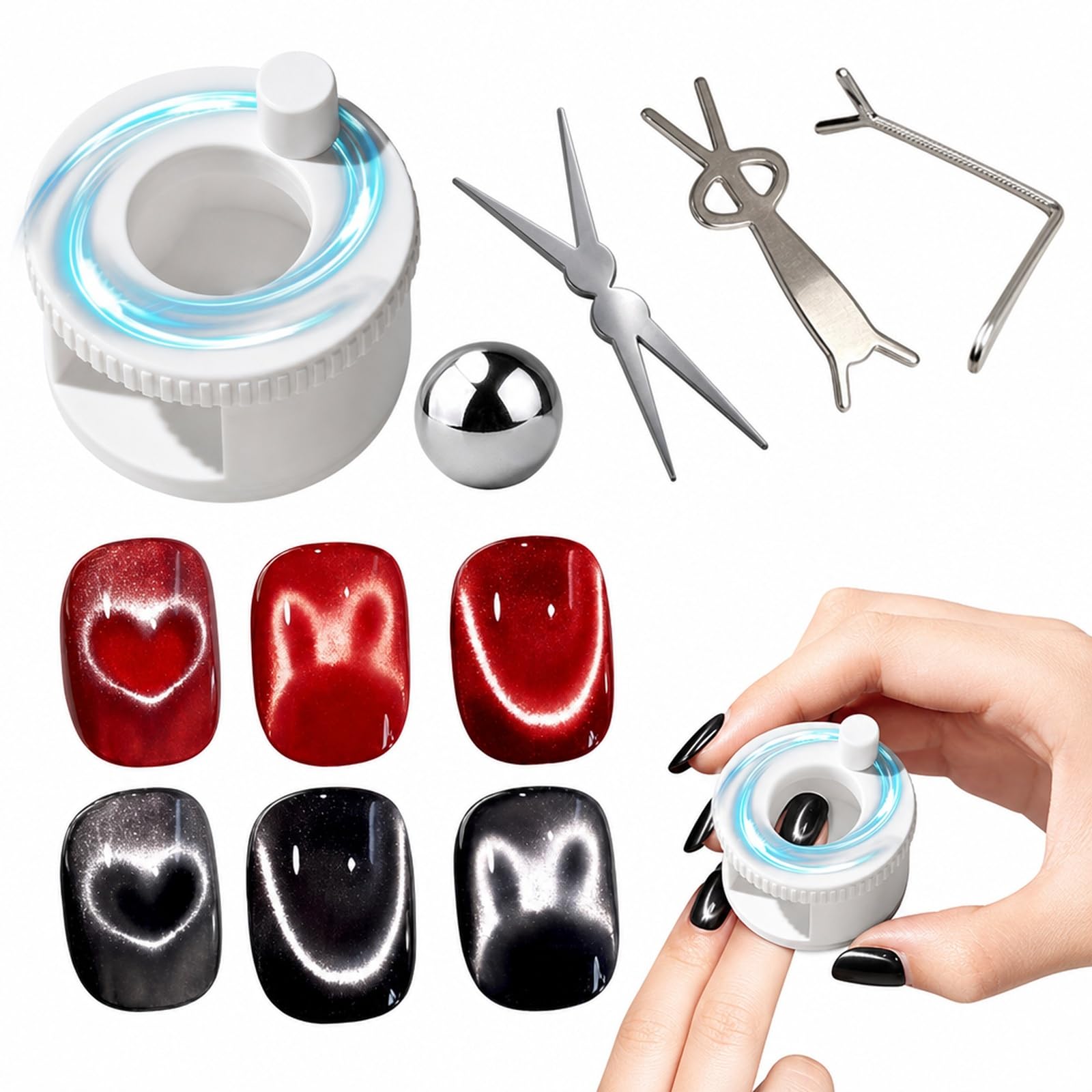 5PCS Cat Eye Magnet, Nail Magnet, Magnet for Nail Art for Creating Various Nail Art Patterns, Including Heart French Tip and Bunny Ear Designs, Suitable for Home and Professional Nail Salons-picture-51