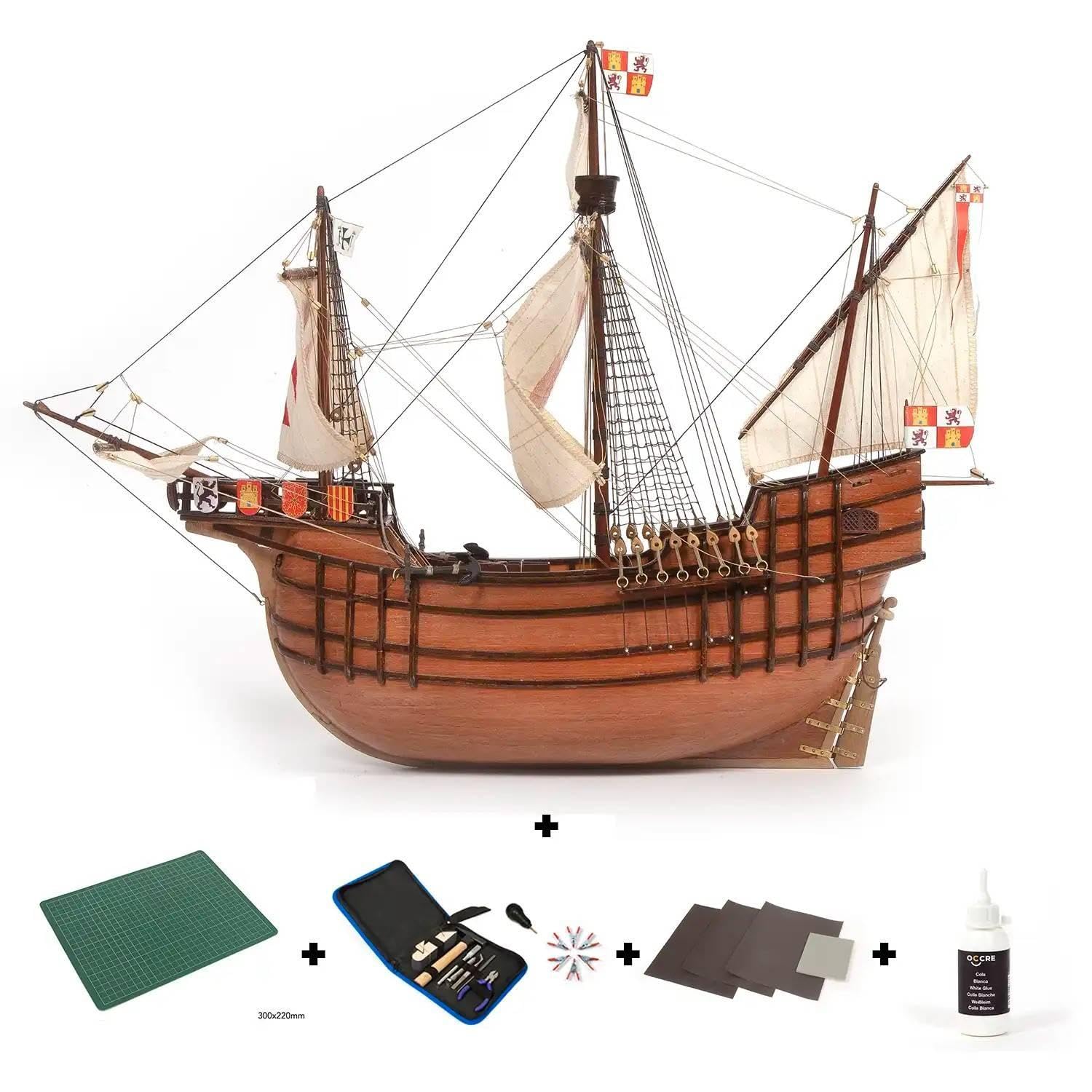 Occre Santa Maria 1:50 Scale Wooden and Metal Assembly Kit - Assembly Required - Code 12010S