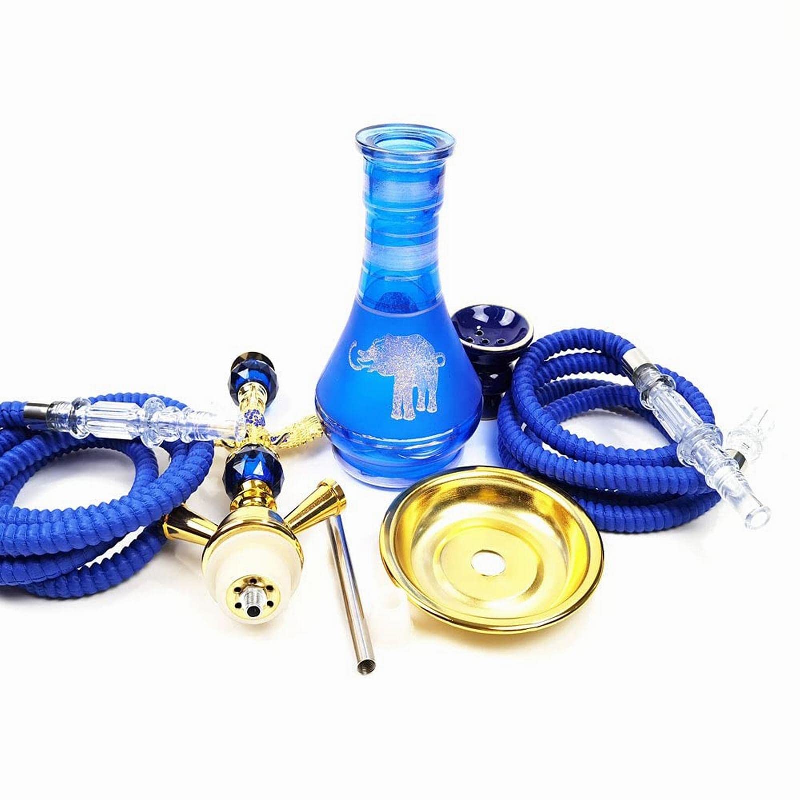 Kit De Narguilé 20 Pouces Kit Combo De Narguilé Kit De Narguilé 2 Tuyaux Avec Réservoir D'eau En Verre Stable Tuyau D'argile Bol De Narguilé Facile À Enlever Et À Ne