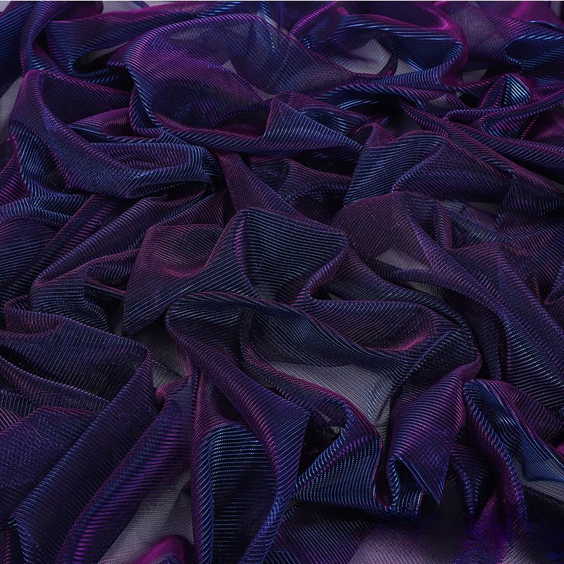 YKAFADE Tela decorativa brillante de 5 yardas de 150 cm de ancho, tela para coser, venta por metros, decoración para cortinas, cortinas, escenarios, disfraces, vestidos, manualidades, color morado y