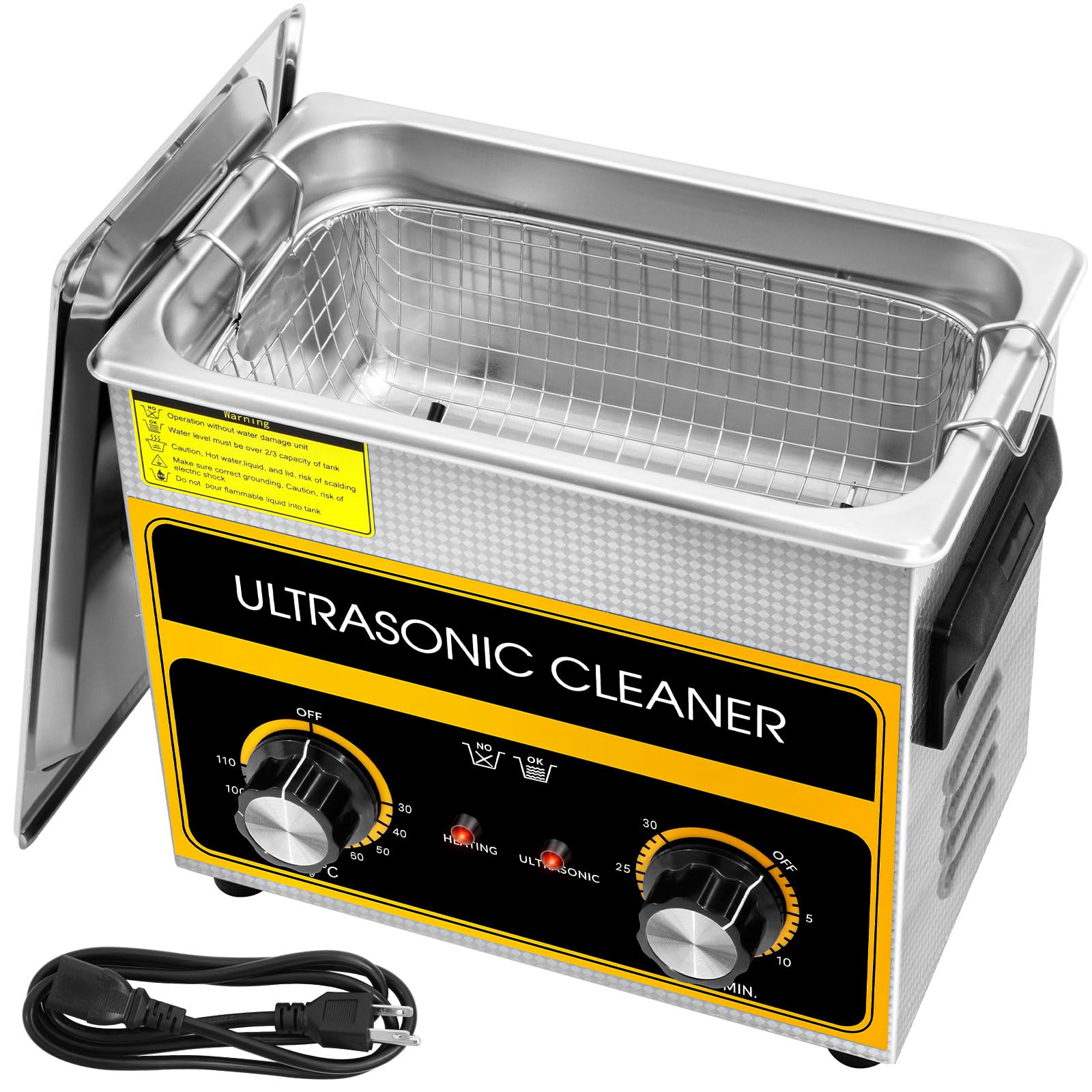 Ultraschallreinigungsgerät 3,2L, Professioneller Edelstahl Reiniger mit Heizung & Timer, für Brillen, Zahnersatz und Schmuck