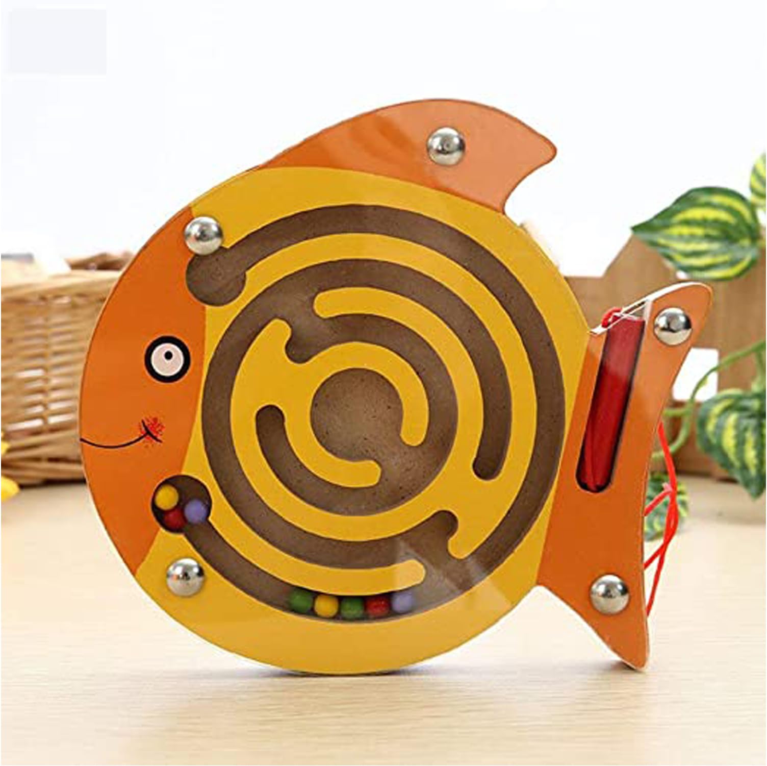 Baby Bloom Magnetic Maze Puzzle Game, Magnetic Pen Driving Bead Maze Wooden Jigsaws Puzzle Board, Maze Puzzle Board Game for Kids (Pack of 1) (Fish Maze Puzzle) (B0DF319HF3) Amazon Price History, Amazon Price Tracker