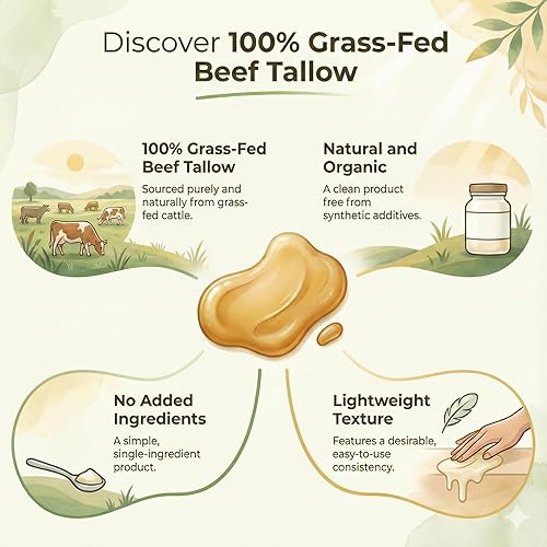 Miniatura 6 de IKARIAN 100% Tallow de carne de res alimentada con pasto para el cuidado de la piel | Hidratante batido premium | Cara + cuerpo | Un solo