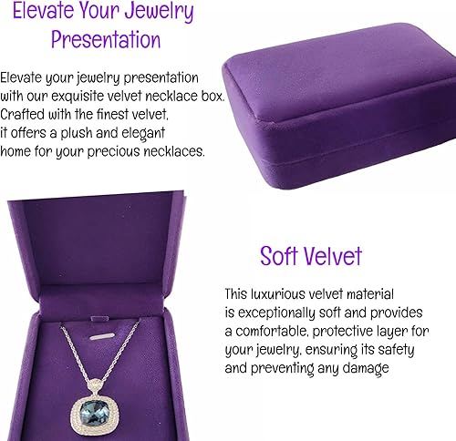 Miniatura 5 de Caja de almacenamiento de joyería de terciopelo, caja de regalo con colgante, estuche de almacenamiento de collares, cajas de regalo para bodas,