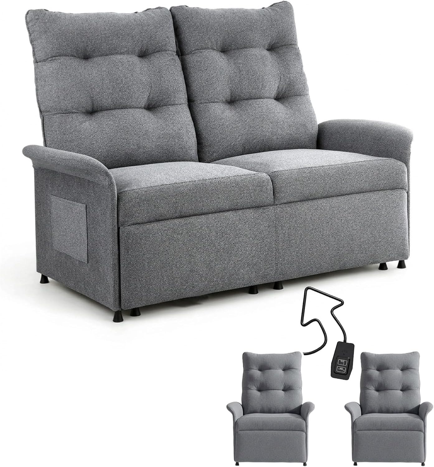 Set 2 Poltrone Relax Elettriche SOSINYA - Comfort Regolabile