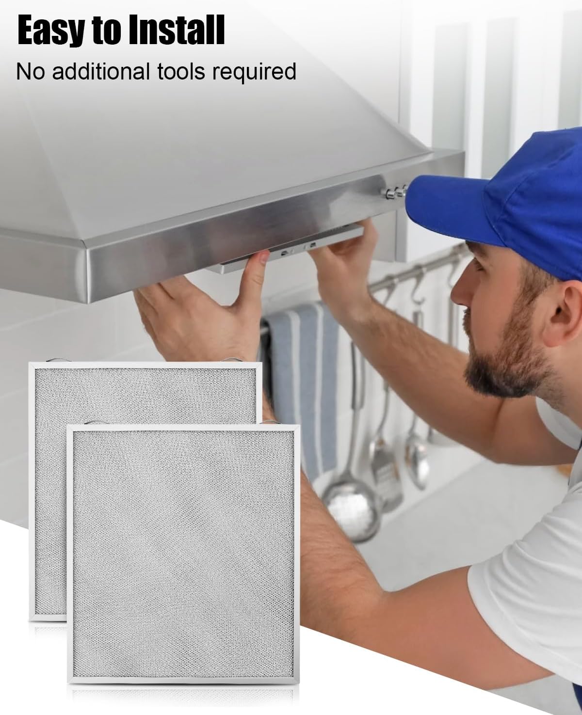 2 Pcs Grease Range Hood Filter Replacement Replace S99010430-003 99010430-003 HPFA136 Fit for Broan Nutone AVSF136 BCSD136 BCSEK136 Series, 15-23/32" x 16-7/8" x 3/8"