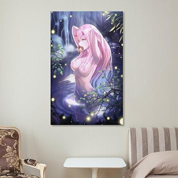 絵画 壁掛け ヤンデレ 病嬌 アニメの女の子 インテリア ポスター キャンバス絵画 大判 かわいい アニメ アートパネル 壁飾り モダンアート エコ素材 防水 軽くて取り付けやすい 新築祝い 部屋飾り ギフト Unframe-style 08x12inch20x30cm セクシーなアニメキャラクター 寝室 居間 自宅 お店