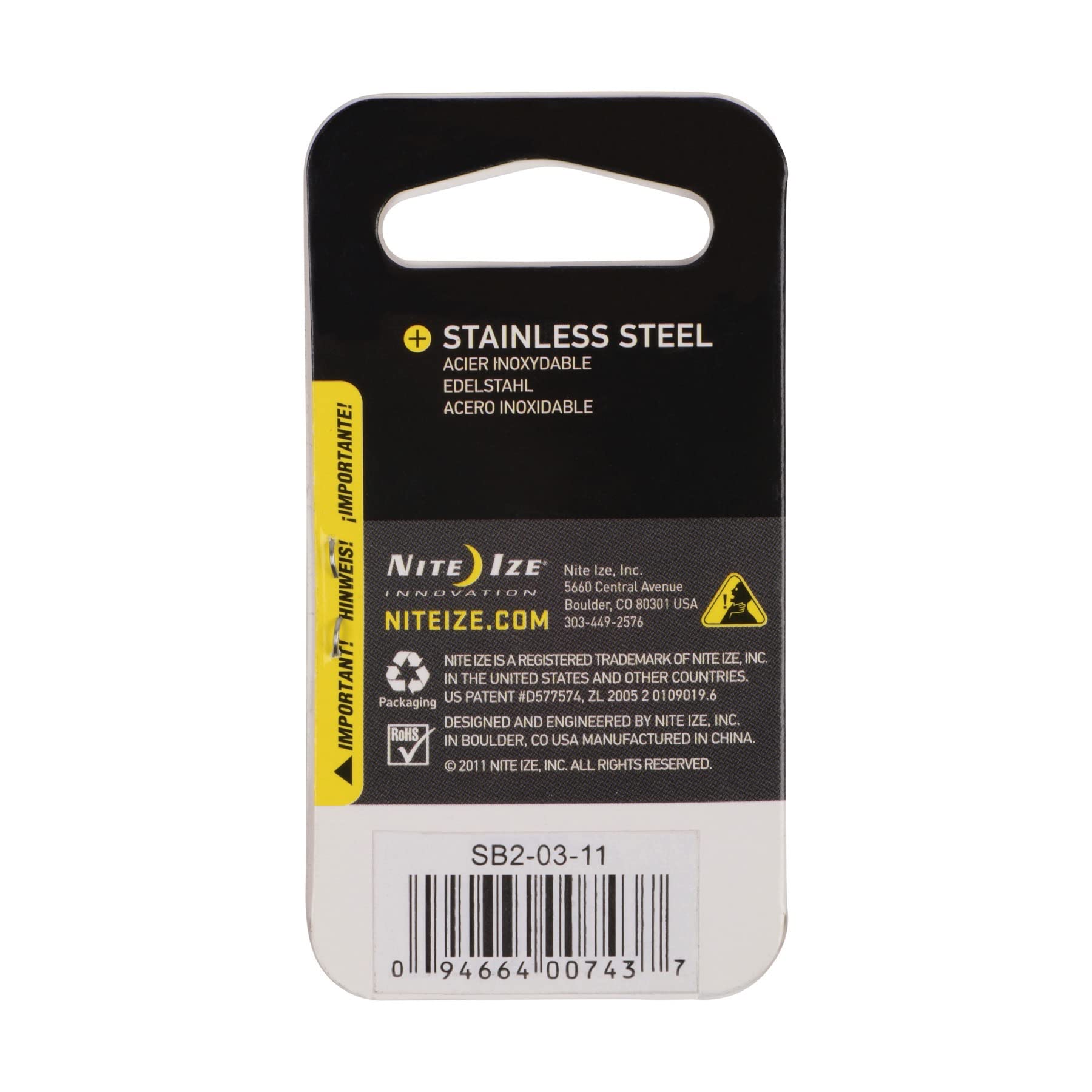 Nite Ize SB2-03-11 2 Lb Stainless Finish S-Biner