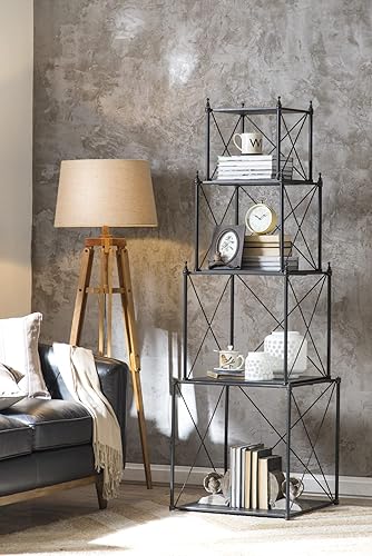 Miniatura 20 de Creative Co-Op Lámpara de pie de madera estilo trípode con pantalla de tambor