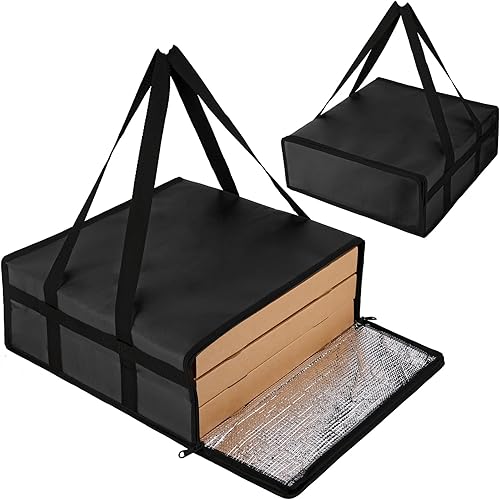 Miniatura 10 de Bodaon Bolsa de entrega de pizza aislada, 16 x 16 x 14 pulgadas, bolsas calentadoras de pizza para llevar caliente, bolsa de doordash, calentadores