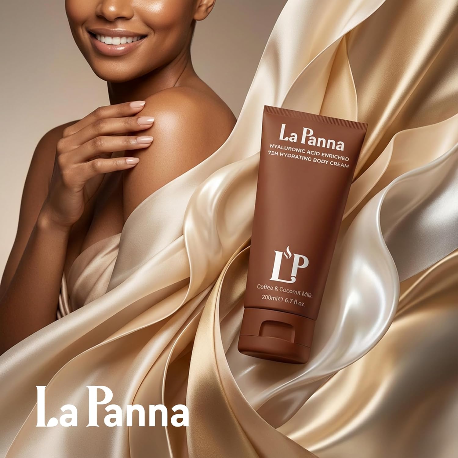 Coffee & Coconut Milk Hydrating Body Cream with Vitamin E – Rich Moisturizer, Fast Absorbing, Non-Greasy Velvet Glow Lotion - Nourishing Vegan & Cruelty-Free Skin Care, 6.7 fl oz - Image 5