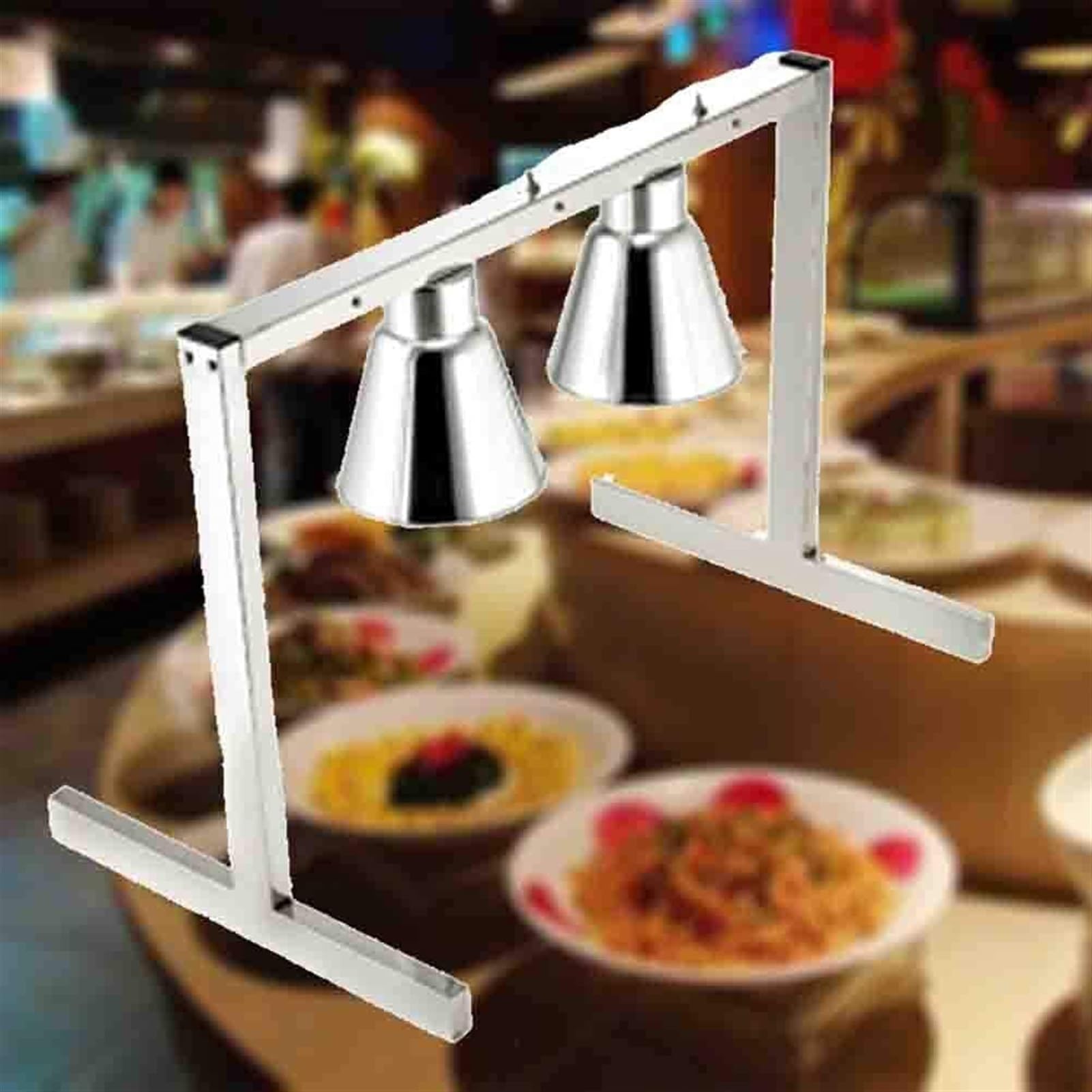 Lampada riscaldante for alimenti Lampada for la conservazione del calore degli alimenti a infrarossi Lampada for il riscaldamento degli alimenti a doppia testa in acciaio inossidabile for buffet del r