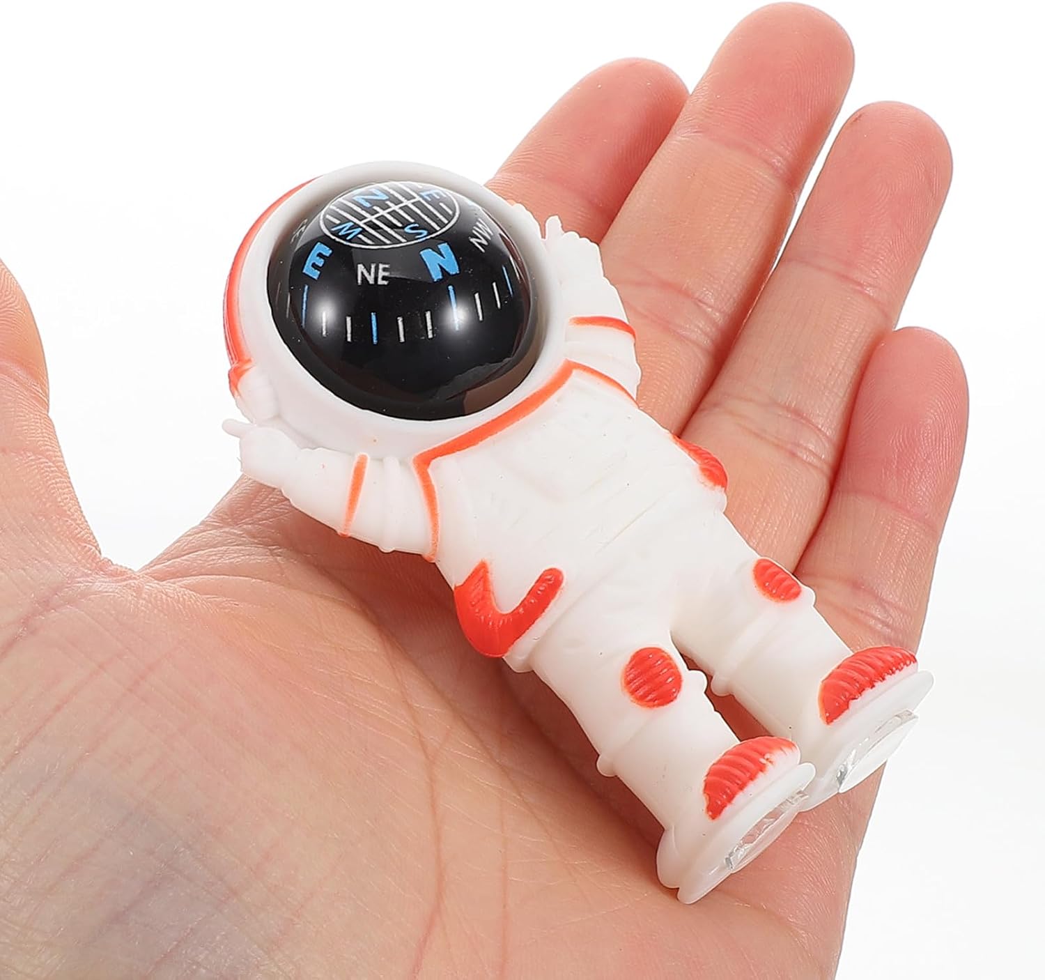 Mini Astronaut Compass for Car Dashboard, Portable Orange Vehicle Compass Decor, High-Precision Outdoor Navigation Accessory for Automotive Interior