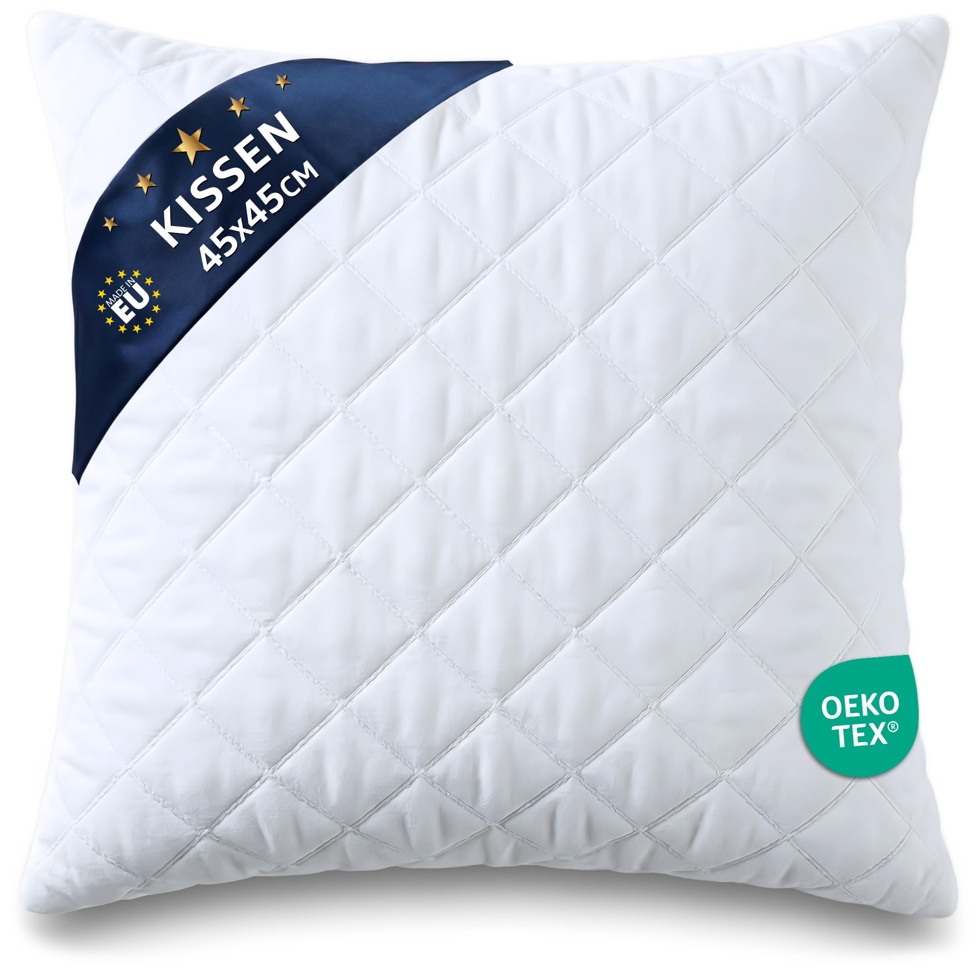 Amazinggirl Kissen 45x45 cm Füllung – Kissenfüllung Innenkissen für Sofakissen Dekokissen Zierkissen – Kopfkissen OEKO-TEX zertifiziertrad waschbar atmungsaktiv formstabil Polster Weiß 45 x 45 cm