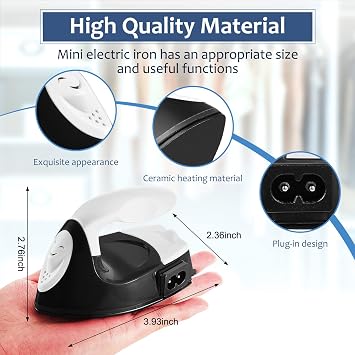 Honoson Mini Craft Iron with Charging Base Tiny,Black