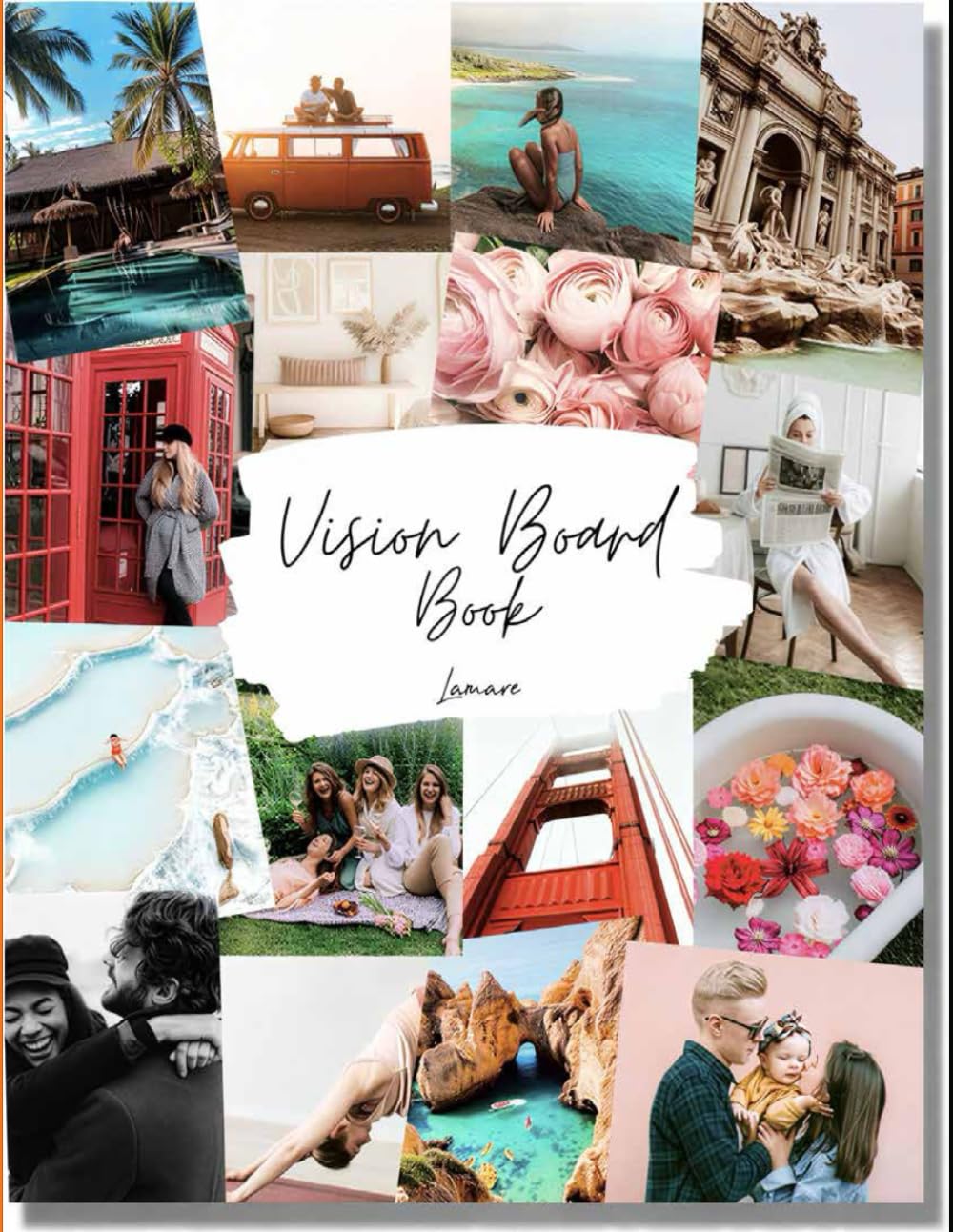 Lamare Vision Board Book - 100+ Aesthetic Vision Board Images & Motivational Quotes, Vision Board Supplies, Vision Board Kit, Collage Book for Manifestation, Self Care & Goal Setting