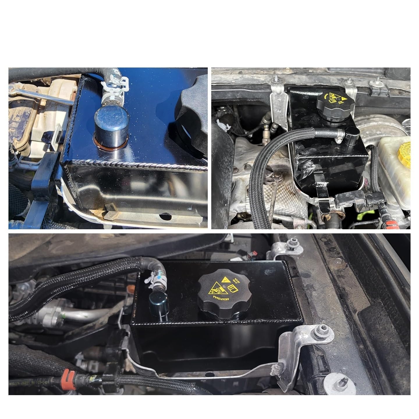 Zbiornik płynu chłodzącego silnika ze stopu aluminium pasuje do Wrangler JL JLU 2018-2024 Zbiornik Oleju Wspomagania Kierownicy