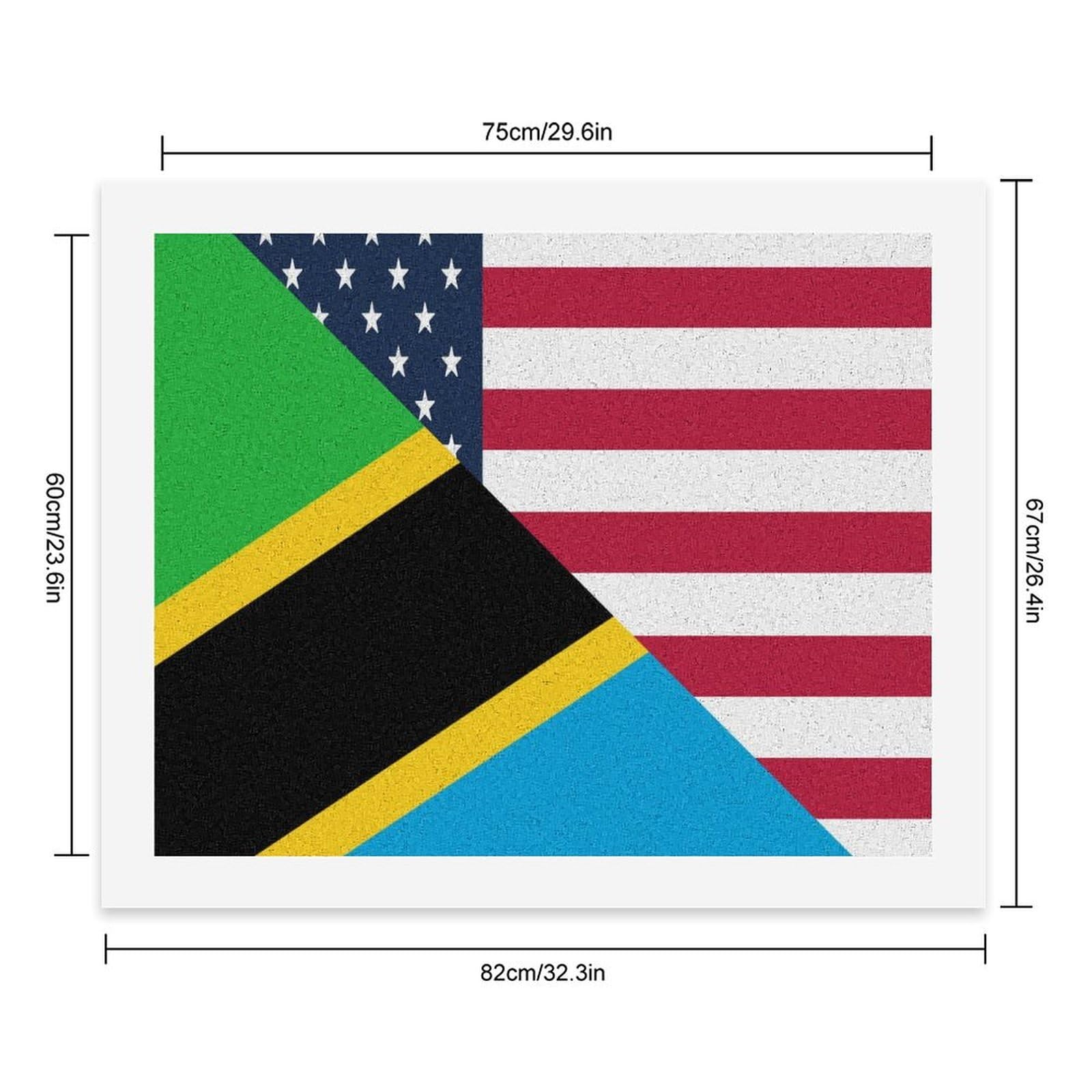 Malen nach Zahlen, Motiv: US- und Tansania-Flagge, für Erwachsene, Anfänger, bunt, DIY, einfaches Malen für Zuhause, Wanddekoration